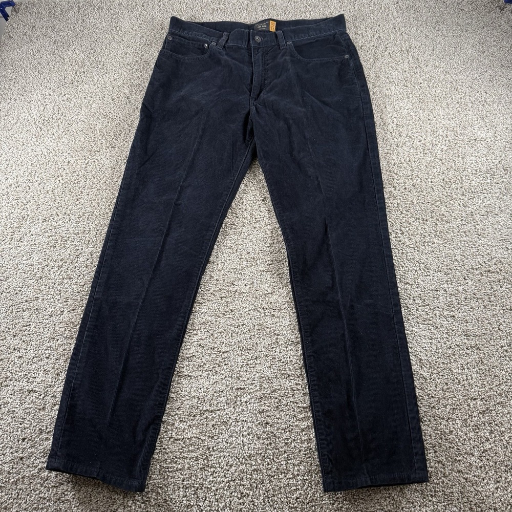 Vintage J Crew Pants Mens 32 Blue‎ Slim Dark Navy Chino Corduroy Preppy Casual